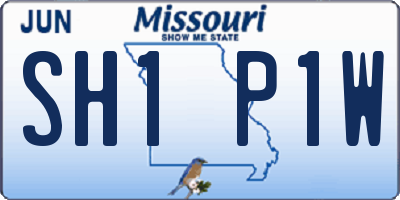 MO license plate SH1P1W