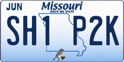 MO license plate SH1P2K