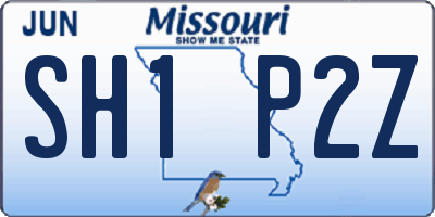 MO license plate SH1P2Z