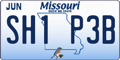 MO license plate SH1P3B
