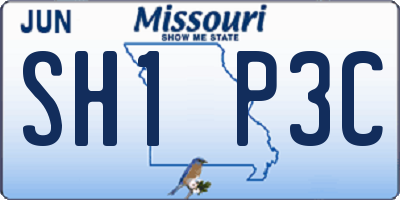MO license plate SH1P3C