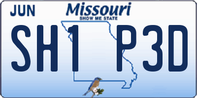 MO license plate SH1P3D