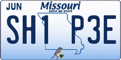 MO license plate SH1P3E