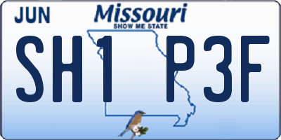 MO license plate SH1P3F