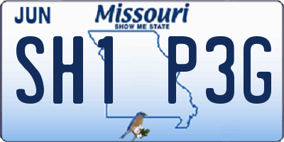 MO license plate SH1P3G