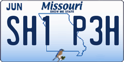 MO license plate SH1P3H