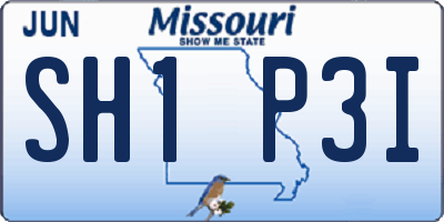MO license plate SH1P3I