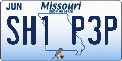 MO license plate SH1P3P