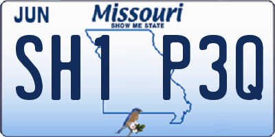 MO license plate SH1P3Q