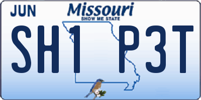 MO license plate SH1P3T