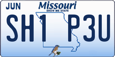 MO license plate SH1P3U