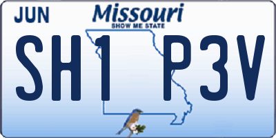 MO license plate SH1P3V