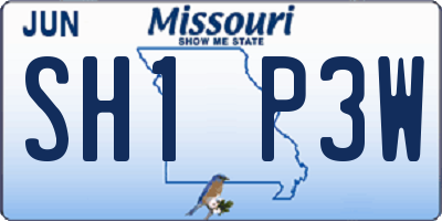 MO license plate SH1P3W