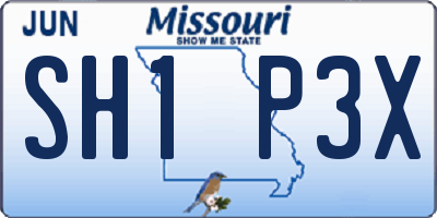 MO license plate SH1P3X