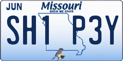 MO license plate SH1P3Y
