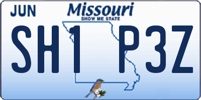 MO license plate SH1P3Z