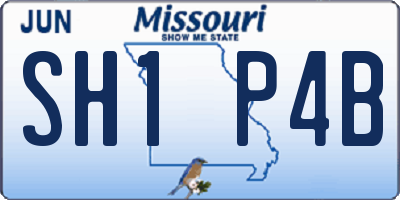 MO license plate SH1P4B