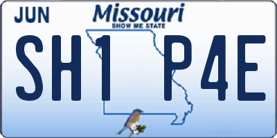 MO license plate SH1P4E