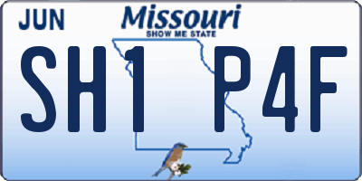 MO license plate SH1P4F
