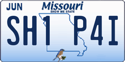 MO license plate SH1P4I