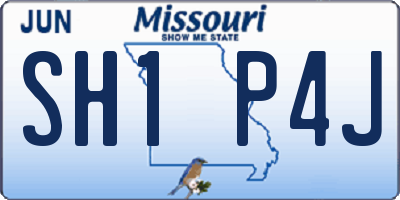 MO license plate SH1P4J