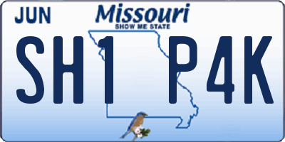 MO license plate SH1P4K
