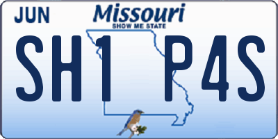 MO license plate SH1P4S