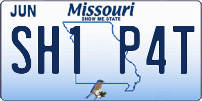 MO license plate SH1P4T