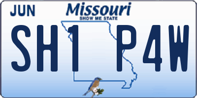 MO license plate SH1P4W