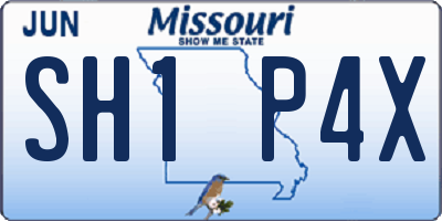 MO license plate SH1P4X