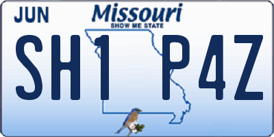 MO license plate SH1P4Z