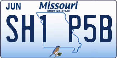 MO license plate SH1P5B