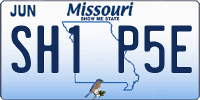 MO license plate SH1P5E