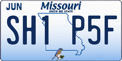 MO license plate SH1P5F