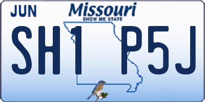 MO license plate SH1P5J