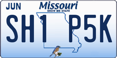 MO license plate SH1P5K