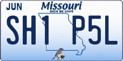 MO license plate SH1P5L