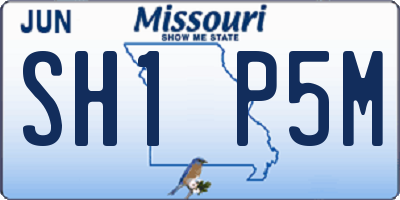 MO license plate SH1P5M