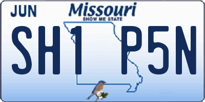 MO license plate SH1P5N