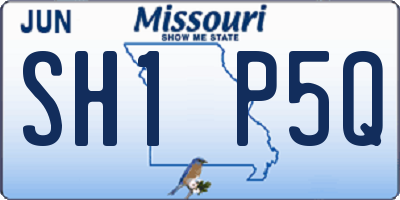 MO license plate SH1P5Q