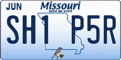 MO license plate SH1P5R
