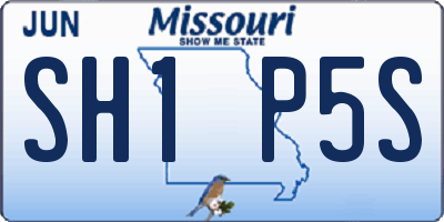 MO license plate SH1P5S