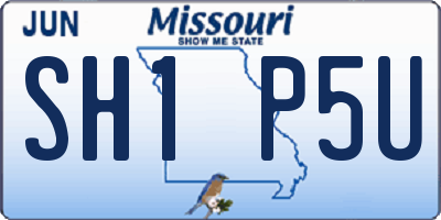 MO license plate SH1P5U