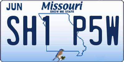 MO license plate SH1P5W