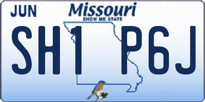 MO license plate SH1P6J