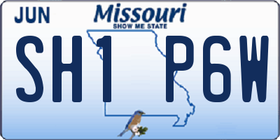 MO license plate SH1P6W