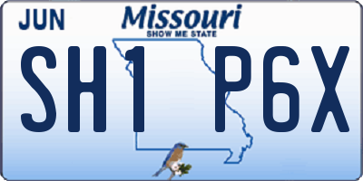 MO license plate SH1P6X