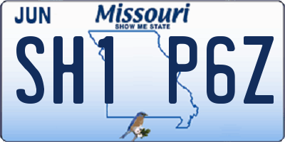MO license plate SH1P6Z