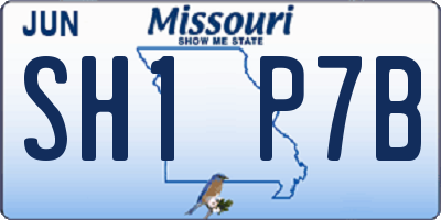 MO license plate SH1P7B