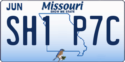 MO license plate SH1P7C
